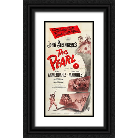 The Pearl-1948 Black Ornate Wood Framed Art Print with Double Matting by Vintage Hollywood Archive