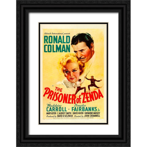The Prisoner of Zenda-1937 Black Ornate Wood Framed Art Print with Double Matting by Vintage Hollywood Archive