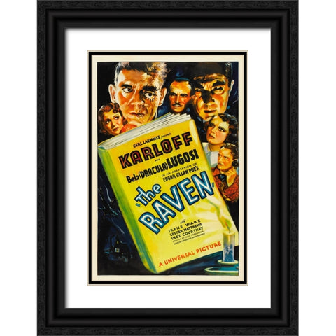 The Raven-1935 Black Ornate Wood Framed Art Print with Double Matting by Vintage Hollywood Archive