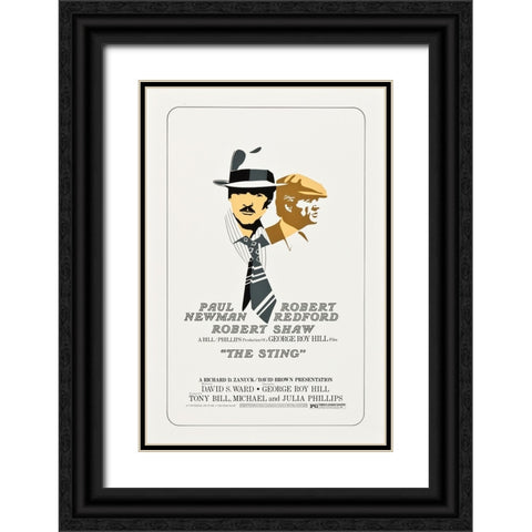The Sting-1973 Black Ornate Wood Framed Art Print with Double Matting by Vintage Hollywood Archive