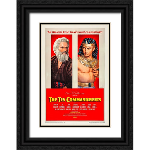The Ten Commandments-1956 Black Ornate Wood Framed Art Print with Double Matting by Vintage Hollywood Archive