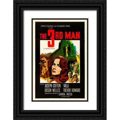 The Third Man-1949 Black Ornate Wood Framed Art Print with Double Matting by Vintage Hollywood Archive