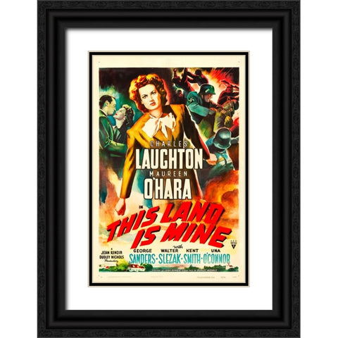This Land is Mine-1943 Black Ornate Wood Framed Art Print with Double Matting by Vintage Hollywood Archive