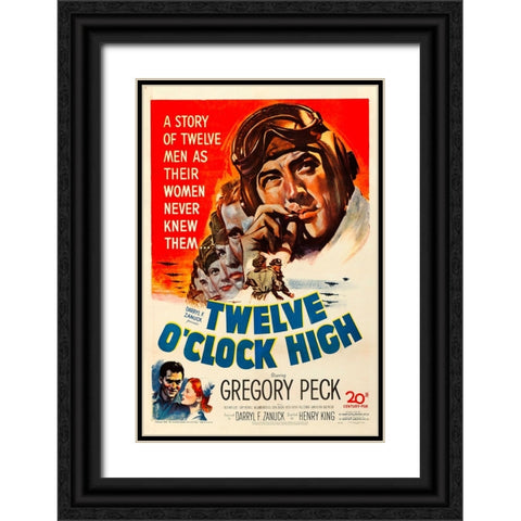 Twelve OClock High-1949 Black Ornate Wood Framed Art Print with Double Matting by Vintage Hollywood Archive