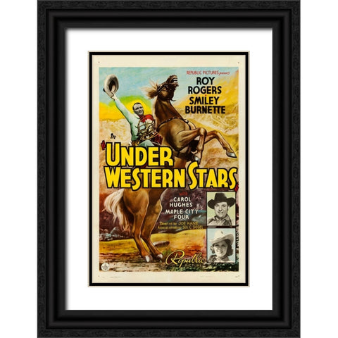 Under Western Stars-1938 Black Ornate Wood Framed Art Print with Double Matting by Vintage Hollywood Archive