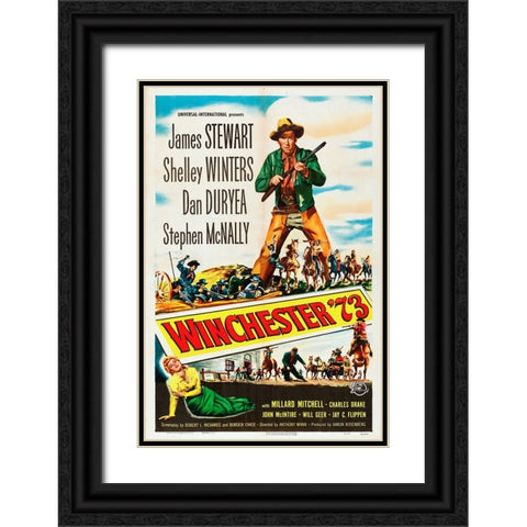 Winchester 73-1950 Black Ornate Wood Framed Art Print with Double Matting by Vintage Hollywood Archive