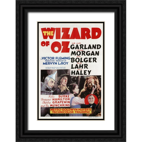 Wizard of Oz. 1939 Black Ornate Wood Framed Art Print with Double Matting by Vintage Hollywood Archive