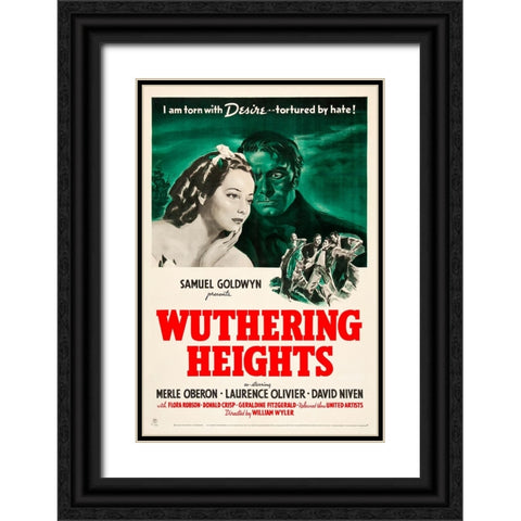Wuthering Heights-1939 Black Ornate Wood Framed Art Print with Double Matting by Vintage Hollywood Archive