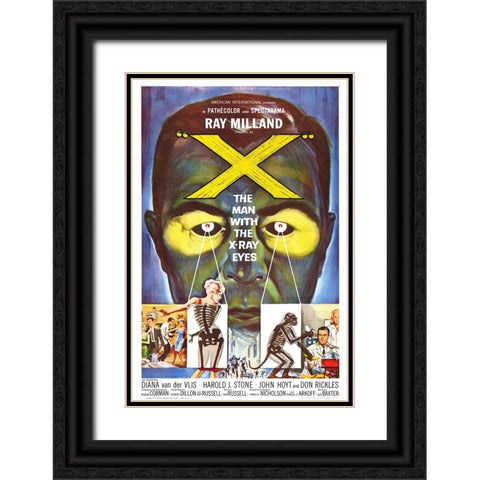 X The Man with the X-Ray eyes-1963 Black Ornate Wood Framed Art Print with Double Matting by Vintage Hollywood Archive