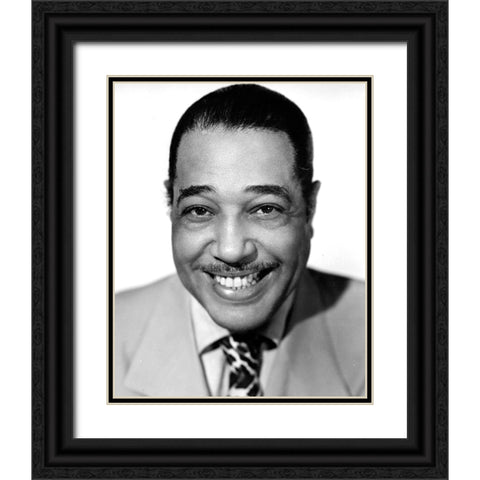 Duke Ellington Black Ornate Wood Framed Art Print with Double Matting by Vintage Music Archive