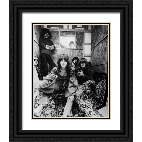 Jefferson Airplane-1967 Black Ornate Wood Framed Art Print with Double Matting by Vintage Music Archive