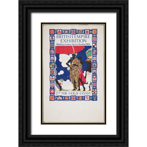 British Empire Exhibition-1924-Gold Coast Black Ornate Wood Framed Art Print with Double Matting by Worlds Fair Posters