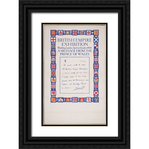 British Empire Exhibition-1924-Prince of Wales Black Ornate Wood Framed Art Print with Double Matting by Worlds Fair Posters