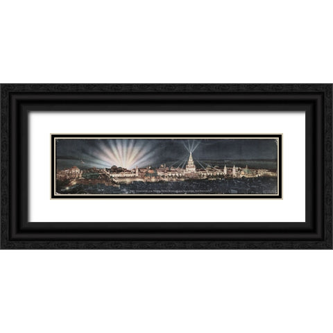 San Francisco-1915-Panorama City at Night Black Ornate Wood Framed Art Print with Double Matting by Worlds Fair Posters