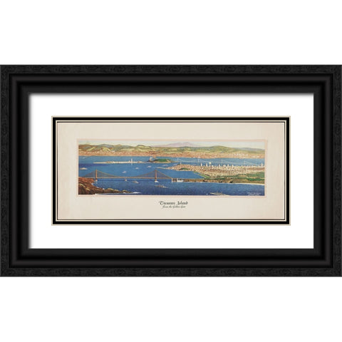 San Francisco-1915-Panorama Golden Gate Black Ornate Wood Framed Art Print with Double Matting by Worlds Fair Posters
