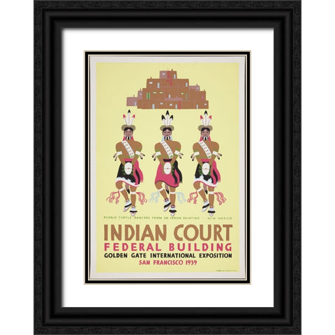 San Francisco-1939-Apache Devil Dancer-Arizona Yellow Black Ornate Wood Framed Art Print with Double Matting by Worlds Fair Posters