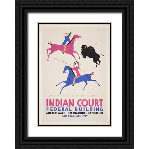 San Francisco-1939-Elkskin Great Plains Black Ornate Wood Framed Art Print with Double Matting by Worlds Fair Posters