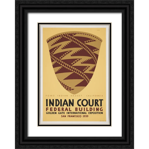 San Francisco-1939-Pomo Indian California Black Ornate Wood Framed Art Print with Double Matting by Worlds Fair Posters