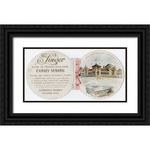 Singer ad 2 Black Ornate Wood Framed Art Print with Double Matting by Worlds Fair Posters