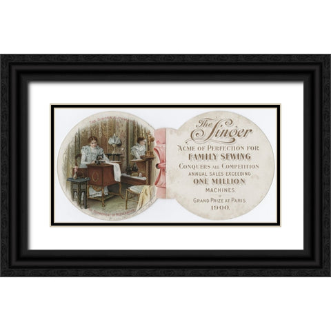 Singer ad 6 Black Ornate Wood Framed Art Print with Double Matting by Worlds Fair Posters