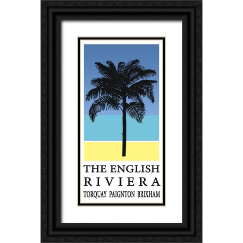 Palm Tree Travel Poster Black Ornate Wood Framed Art Print with Double Matting by Vintage Travel Posters