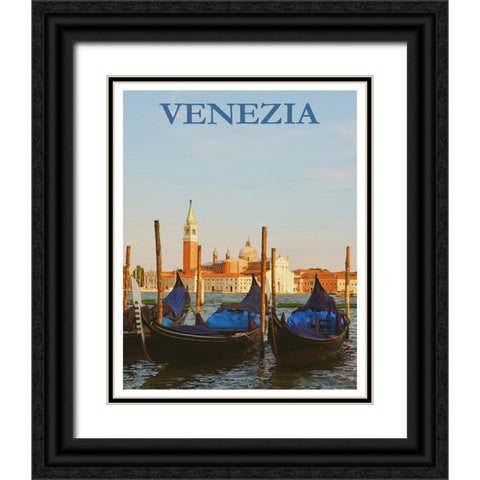 Venice Italy Poster Black Ornate Wood Framed Art Print with Double Matting by Vintage Travel Posters