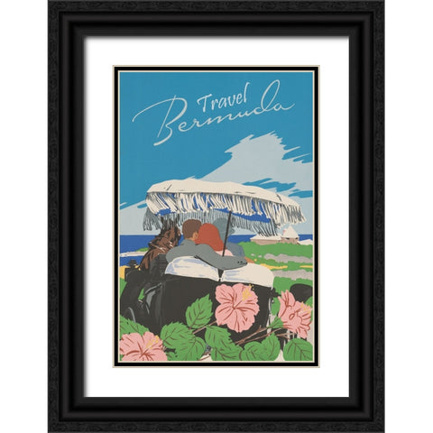 Bermuda Vintage Travel Poster Black Ornate Wood Framed Art Print with Double Matting by Vintage Travel Posters