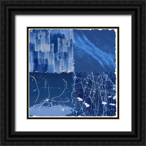 Blue Squared II Black Ornate Wood Framed Art Print with Double Matting by Smith, Karen