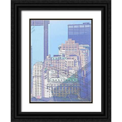 Cityworks II Black Ornate Wood Framed Art Print with Double Matting by Hunziker, Steve