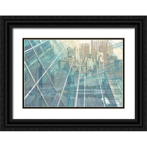 Cityworks VI Black Ornate Wood Framed Art Print with Double Matting by Hunziker, Steve