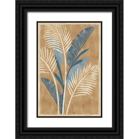 Cobalt Blue Palms III Black Ornate Wood Framed Art Print with Double Matting by Kouta, Flora