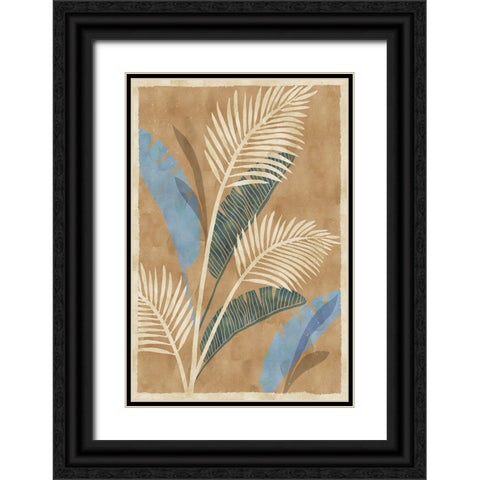 Cobalt Blue Palms IV Black Ornate Wood Framed Art Print with Double Matting by Kouta, Flora
