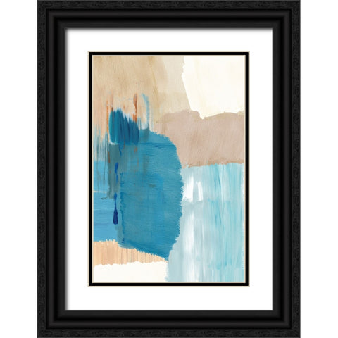 Blue Motion I Black Ornate Wood Framed Art Print with Double Matting by Kouta, Flora