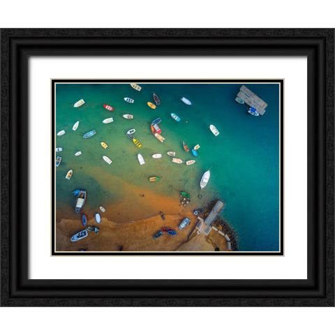 Port of Chiclana Black Ornate Wood Framed Art Print with Double Matting by Manuel Martin, Jose