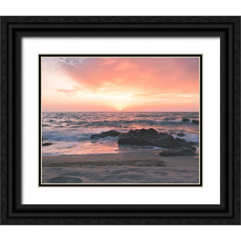 Peace Black Ornate Wood Framed Art Print with Double Matting by Bochev, Lyuboslav