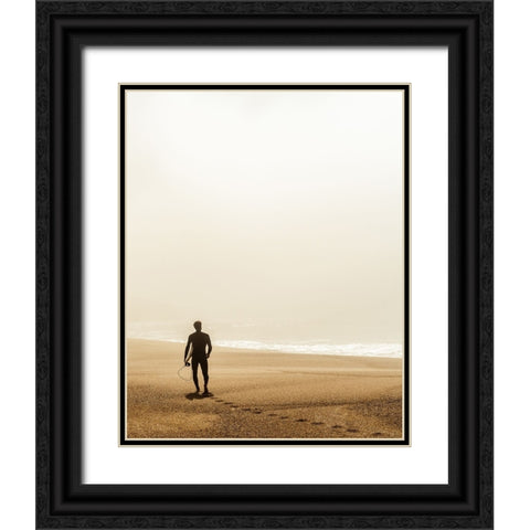 Looking for the surf Black Ornate Wood Framed Art Print with Double Matting by Reichelt, Dieter