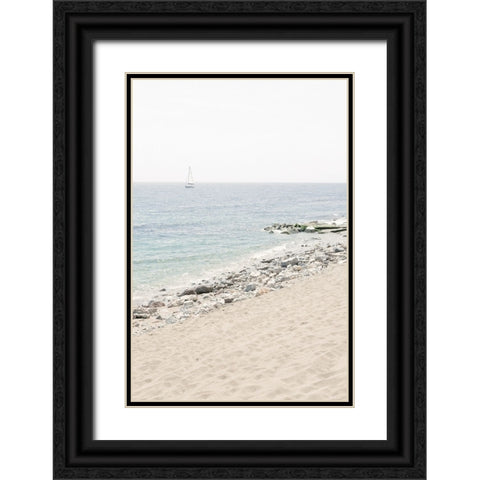 Beach 012 Black Ornate Wood Framed Art Print with Double Matting by Artographie Studio