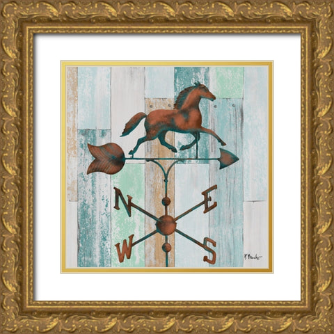 Burnished Vanes I Gold Ornate Wood Framed Art Print with Double Matting by Brent, Paul