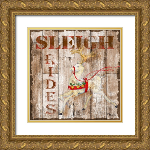 Vintage Christmas III Gold Ornate Wood Framed Art Print with Double Matting by Brent, Paul