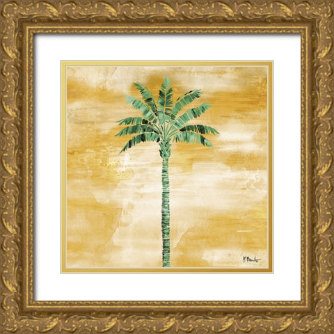 Tahiti Palm I - Monochromatic Gold Ornate Wood Framed Art Print with Double Matting by Brent, Paul