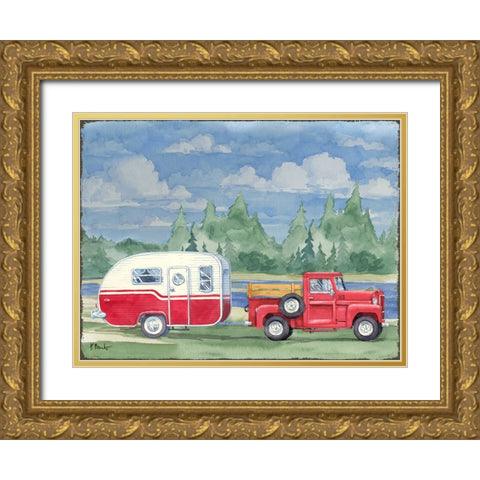 Campground Pass Gold Ornate Wood Framed Art Print with Double Matting by Brent, Paul
