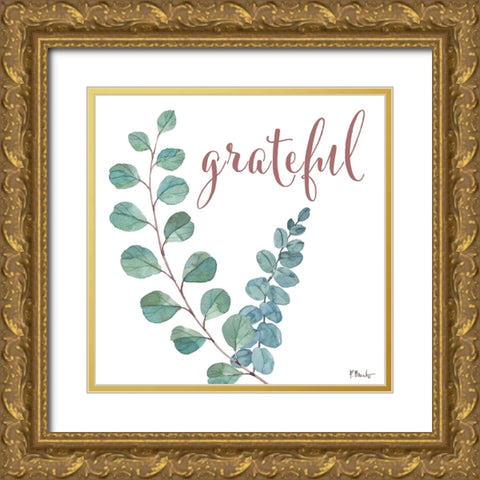Eucalyptus Bloom I - White Gold Ornate Wood Framed Art Print with Double Matting by Brent, Paul