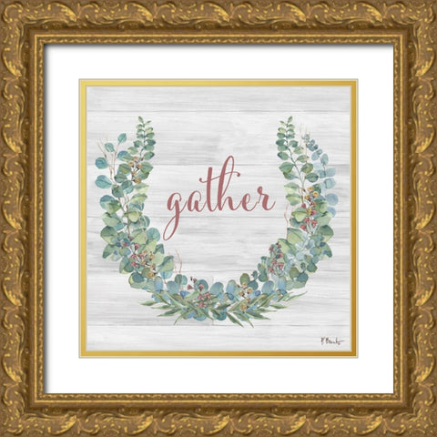 Eucalyptus Bloom III Gold Ornate Wood Framed Art Print with Double Matting by Brent, Paul