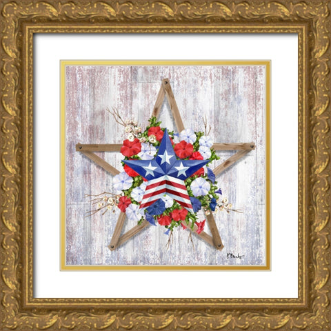 Patriotic Wreath II Gold Ornate Wood Framed Art Print with Double Matting by Brent, Paul