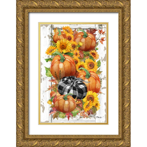 Rustic Fall Vertical Gold Ornate Wood Framed Art Print with Double Matting by Brent, Paul
