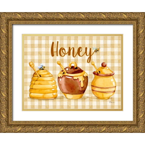 Honey Pot Horizontal - Speckled Gold Ornate Wood Framed Art Print with Double Matting by Brent, Paul