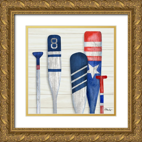 Port Oars III Gold Ornate Wood Framed Art Print with Double Matting by Brent, Paul
