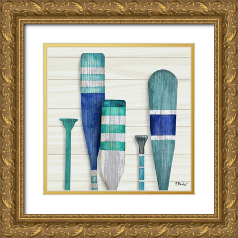 Port Oars IV Gold Ornate Wood Framed Art Print with Double Matting by Brent, Paul