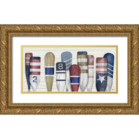 Port Oars Horizontal Gold Ornate Wood Framed Art Print with Double Matting by Brent, Paul