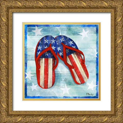 Freedom Flip Flops I Gold Ornate Wood Framed Art Print with Double Matting by Brent, Paul